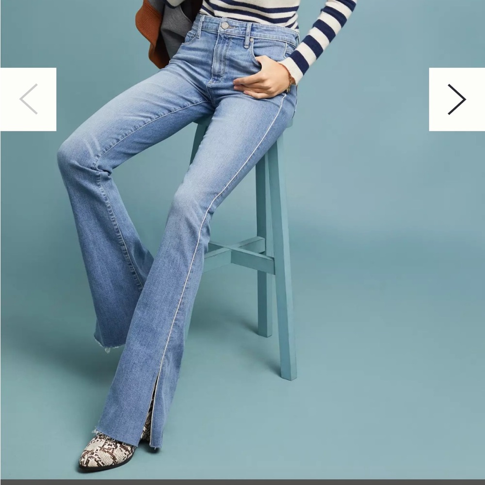 NWT Paige Lou Lou High-Rise Piped Flare Jeans